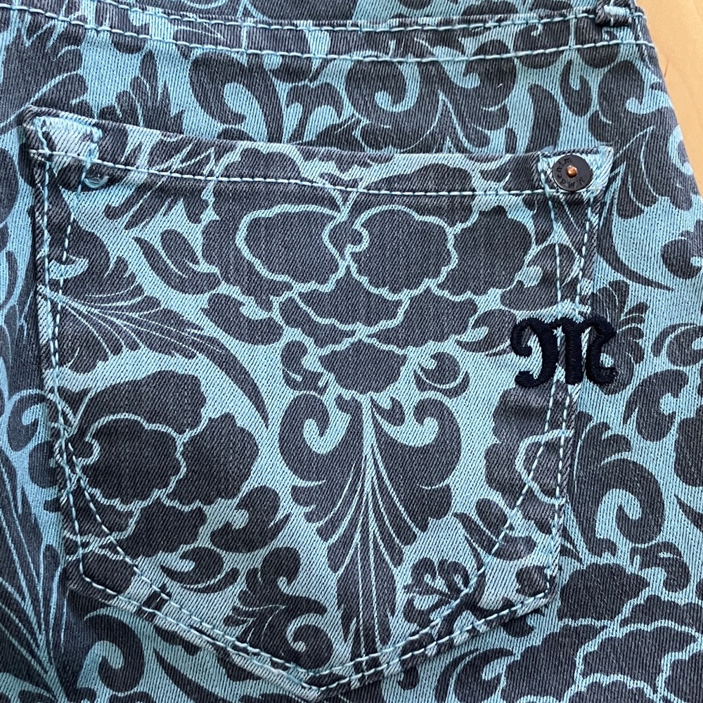 Miss Me Blue and Black Floral-Print Jeans - Picture 3 of 4